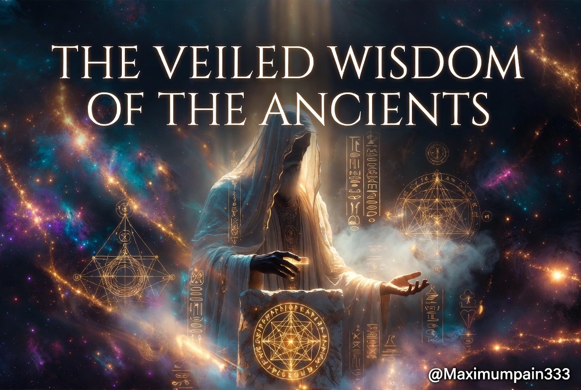 maximumpain333's tweet photo. THE VEILED WISDOM OF THE ANCIENTS

In the shadowed halls of forgotten temples and the silent whispers of starlit deserts, the Ancients concealed their deepest truths—not to hide them from us, but to protect them until humanity was ready to awaken.

Behind the veil lies the eternal knowledge: that we are not separate from the cosmos, but woven into its divine fabric. 

The pyramids aligned with constellations, the sacred geometries encoded in stone, the alchemical fires that transmuted base consciousness into gold—these were never mere rituals. They were maps to the soul’s return to Source.

The wise ones knew: “As above, so below.” What we seek without, we must first ignite within. The veil thins now, in this age of great remembering. 

Listen to the silence. 
Feel the ancient pulse in your blood. 
The wisdom has never left—it only waited for your eyes to open.

What veiled truth calls to you today? 

✨🙌🏽💫