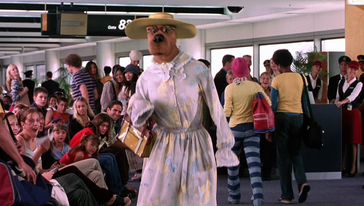 POPin4k's tweet photo. one of the best running gags in scooby doo has always been scooby disguising himself as a human and everyone just going along with it, treating him like he's actually a person

using a real dog robs the character of so much fun, whimsy, and camp likeeee i'm sorry but part of scooby's charm is that he's not really bound by reality