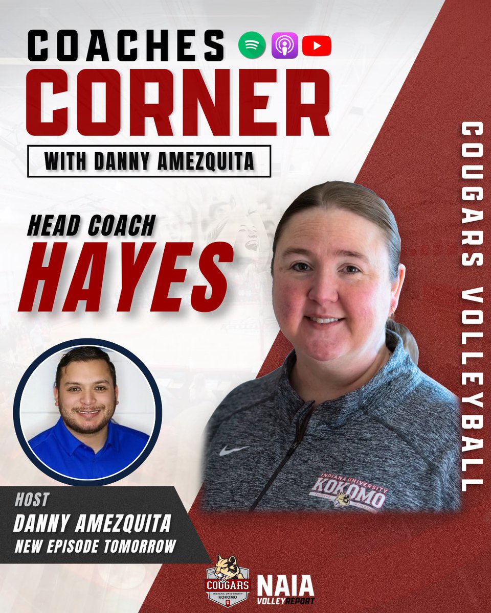 NAIAvb's tweet photo. 🎙️ 𝑵𝑬𝑿𝑻 𝑼𝑷 𝑶𝑵 𝑻𝑯𝑬 𝑫𝑶𝑪𝑲𝑬𝑻

Our next guest: Head Coach & Director of Athletics Heather Hayes of IU Kokomo Women’s Volleyball! 🏐

Episode drops tomorrow — catch it wherever you listen to podcasts: Apple Podcasts, Spotify, & YouTube!

#NAIAVolleyReport | #NAIAMeansMore