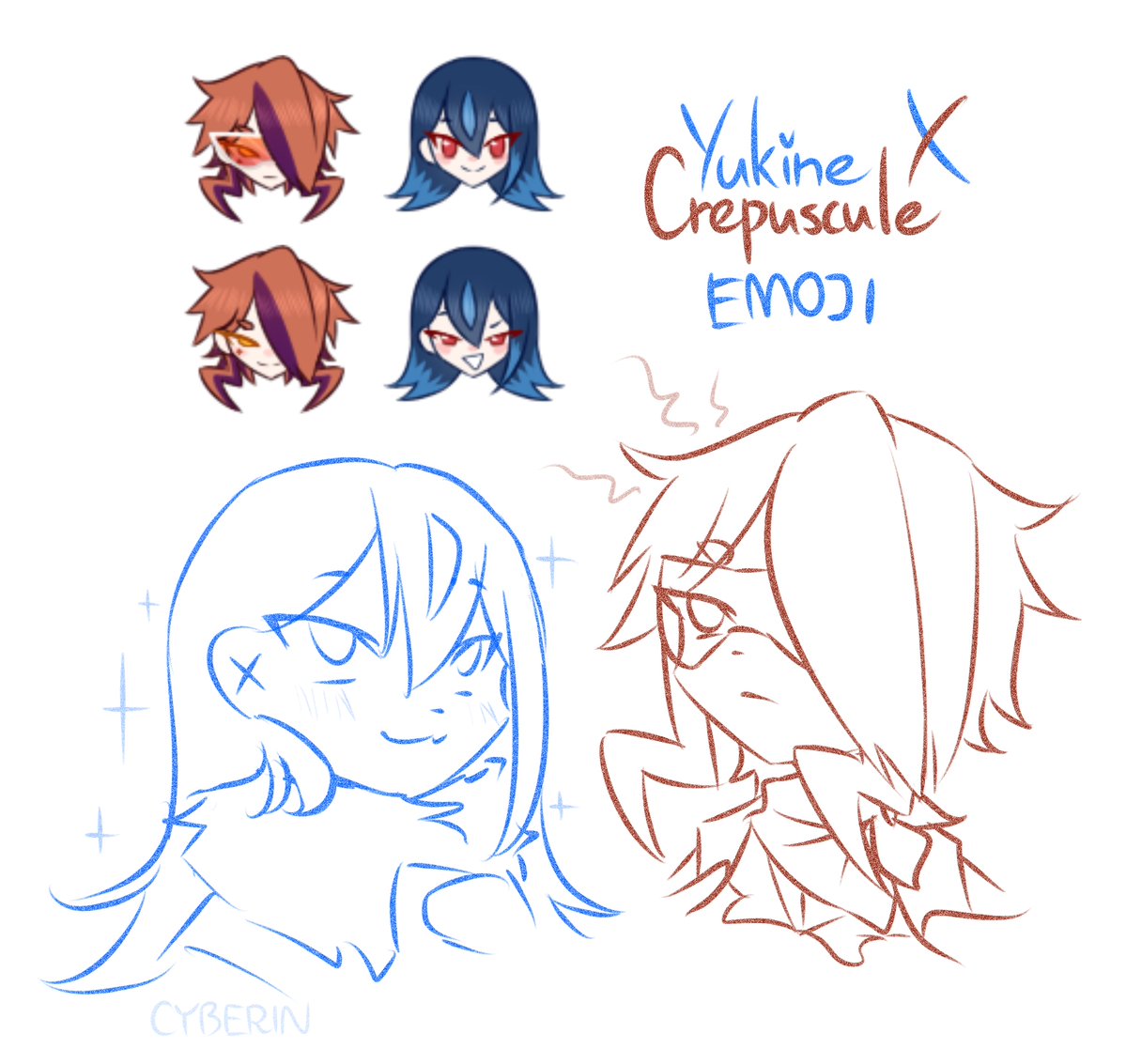 XCyberin's tweet photo. premium emoji for telegram with yukine and crepuscule (@janeOwl4) 💙🧡

#pokemonoc #pokemon #pkmn https://t.co/YVBCtBxsdh