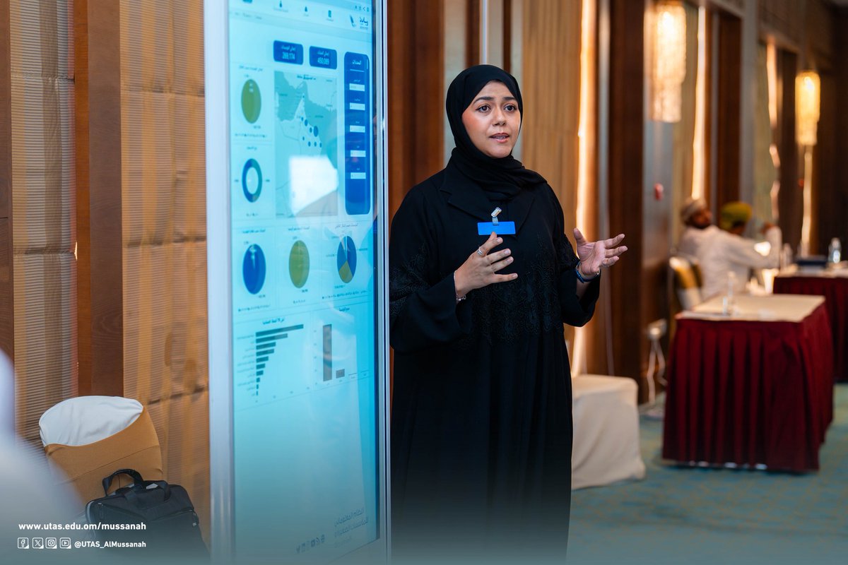 UTAS_AlMussanah's tweet photo. شهد الملتقى تدشين منصة “آفاق” للنتاج الفكري لجامعة التقنية والعلوم التطبيقية، كما اشتمل على أوراق علمية متخصصة ومعرضٍ مصاحب بمشاركة عدد من المؤسسات الوطنية، استعرضت من خلاله مبادراتها وخدماتها في مجالات البيانات المفتوحة والتحول الرقمي وإدارة المعرفة. https://t.co/TOM3THK63v