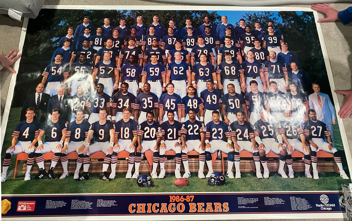 MaxMarkhamNFL's tweet photo. Rate this find.

My cousin found and gifted me this 1986 Chicago Bears team poster stashed away at his grandpa’s house, in basically mint condition. Never taken out of the barrell.

It’s 4.5 feet by 6.5 feet. https://t.co/6nACGW386S