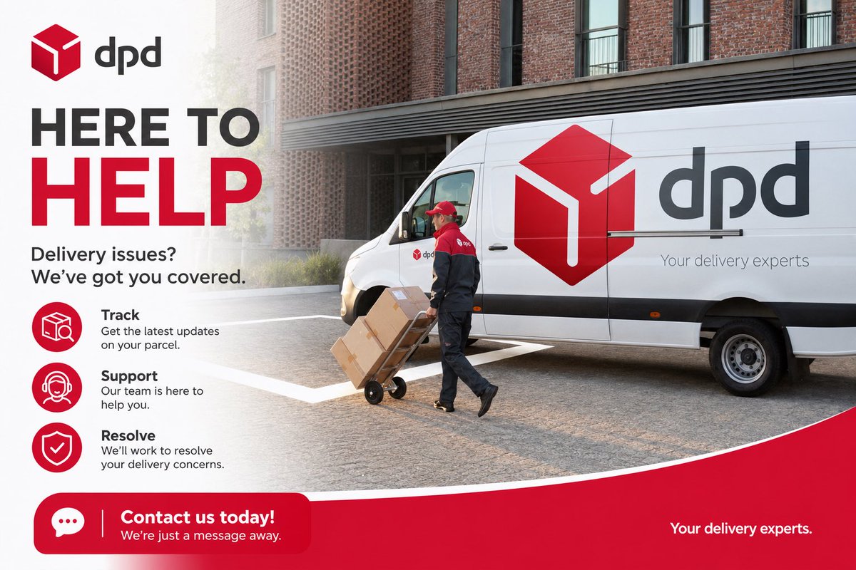 dpdofficial_'s tweet photo. Your parcel matters to us 📦🚚
If you need assistance with tracking, missed deliveries, or delivery updates, the DPD support team is ready to help. 💬🇬🇧
Send us a DM for quick assistance.

#DPDUK #DPD #ParcelDelivery #CustomerCare #DeliverySupport #UKDelivery #ParcelTracking https://t.co/LyNB9tq5Ju