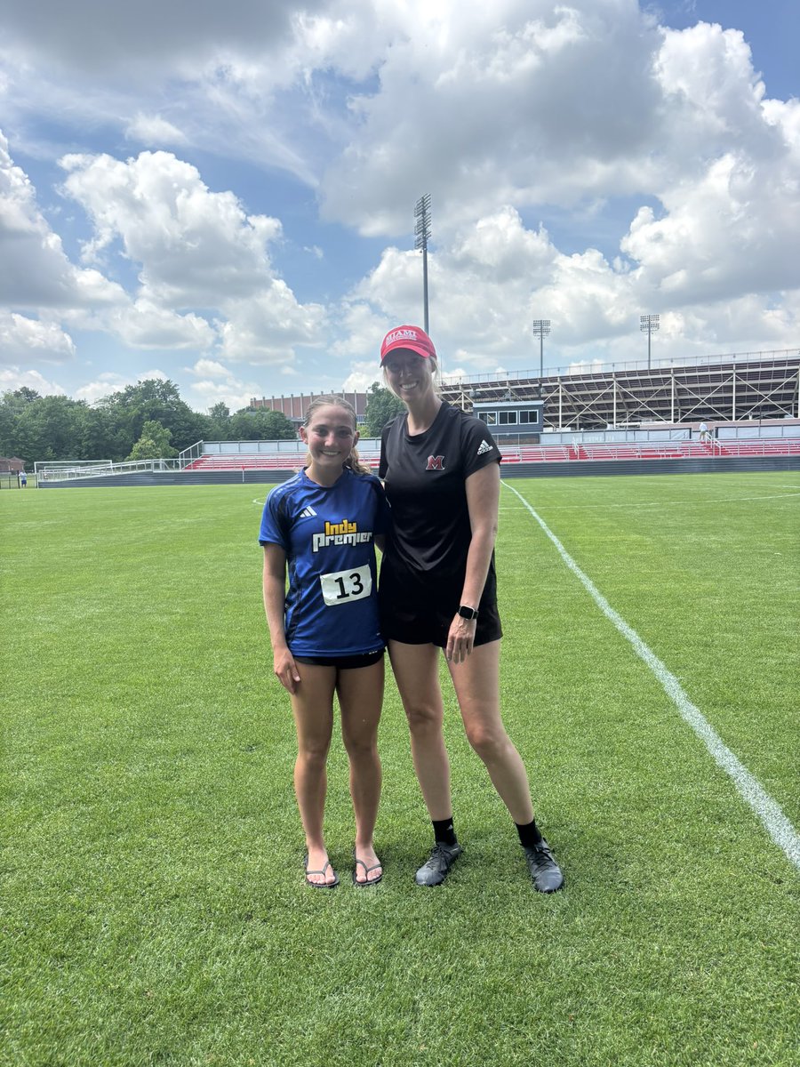 Alexandra_Cook5's tweet photo. I attended Miami University’s ID Camp yesterday! I had so much fun competing in and learning more about their program. Thank you Coach Courtney Sirmans and @MiamiOH_Soccer for a great ID Camp! https://t.co/3seaR5fL0I