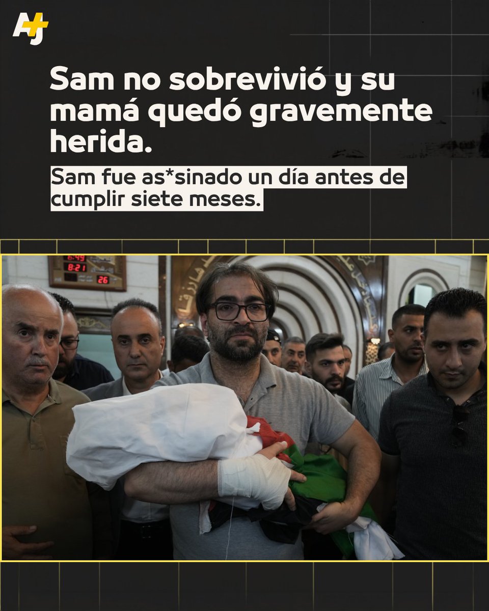 ajplusespanol's tweet photo. No alcanzó a cumplir siete meses, Israel lq qu*tó la v*da.
Sam Fahd Abou Haikal, así se llamaba este bebé que en un retén fue mu*rto por d*sparos de soldados Israelíes que abrieron fuego al carro donde iba con sus padres, pese a que no representaban ninguna amenaza. https://t.co/XN4QB0bVvy