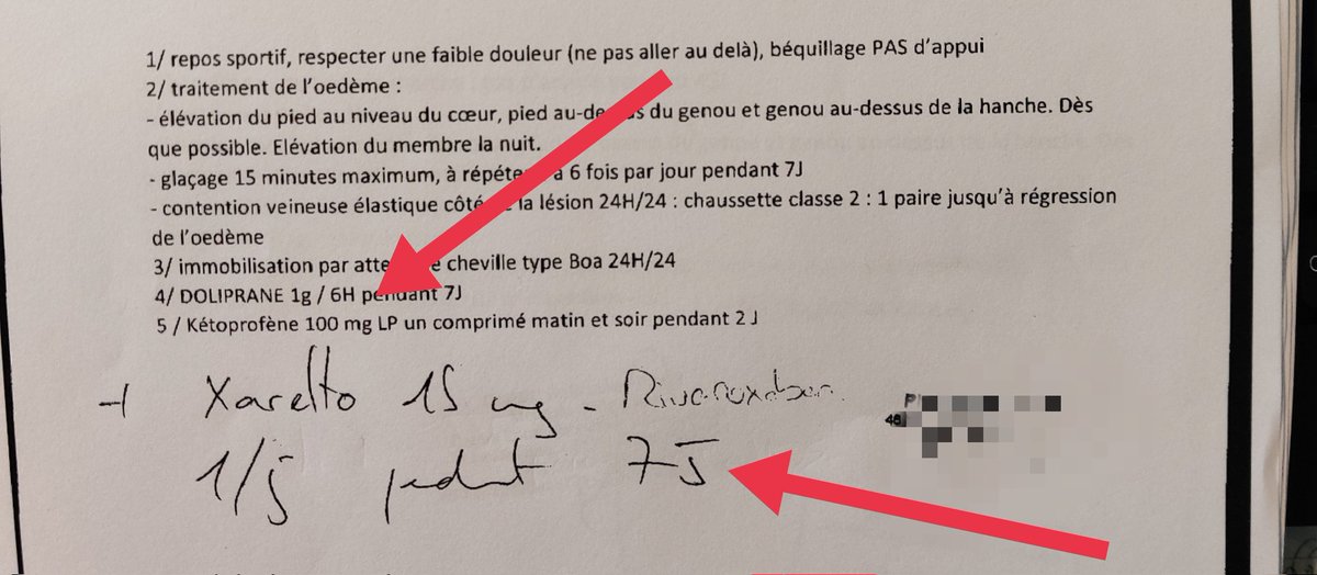 OceAlaB's tweet photo. J'ai un urgentiste qui a décidé que
#rivaroxaban était indiqué en prévention des phlébites comme dans une #PTG ou #PTH
Bon ....la syntaxe est hasardeuse , la durée de traitement fantaisiste ou inexistante.....
😁.....#HBPM ou #fondaparinux ....selon moi https://t.co/TMKn70M9JX