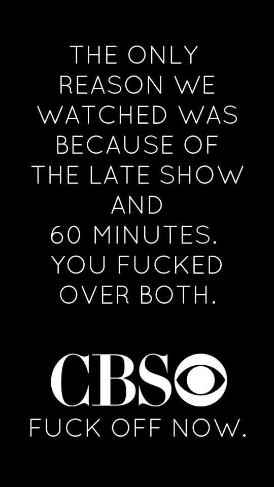smc429's tweet photo. Fuck CBS and Paramount.
Thank you for your attention to this matter. https://t.co/XnLXdJg0nY