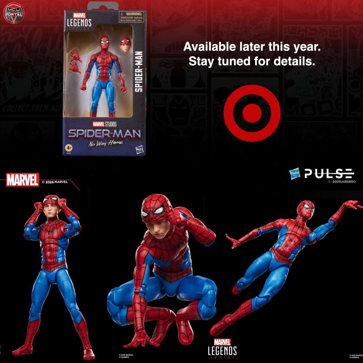 MCU_Portal's tweet photo. Target exclusive Hasbro Marvel Legends Spider-Man: No Way Home Spider-Man, in final swing suit!

Pre-order later this year! https://t.co/oXIINv1CD3