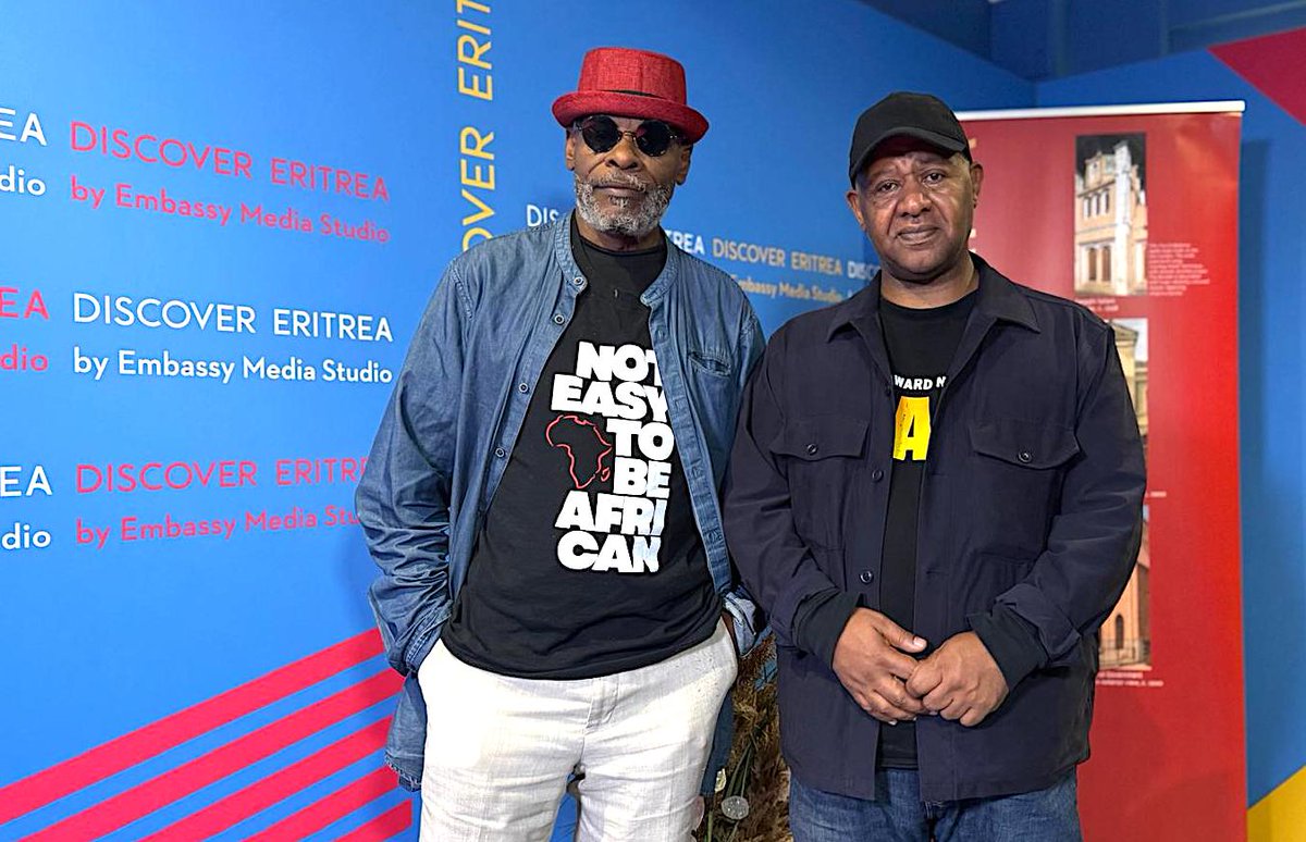 ytmn2's tweet photo. Today, I had a wonderful meeting with my good friend and producer, JJ Otieno, at my office in the Embassy of Eritrea. JJ is an iconic London-based Kenyan artist, renowned for his remarkable contributions to African music. He gained fame in the late 1980s with his hit song "Kutangatanga," which he released with The Mighty EarthQuake Band in both Swahili and Kirundi. His unique sound expertly blends East African rhythms, acoustic melodies, and contemporary jazz, often inspired by his innovative jam sessions. During our engaging discussion, we explored the deep connections between Africa, music, and film. I am genuinely excited about our conversation and look forward to the creative projects we will embark on together soon! #AfricaConnect