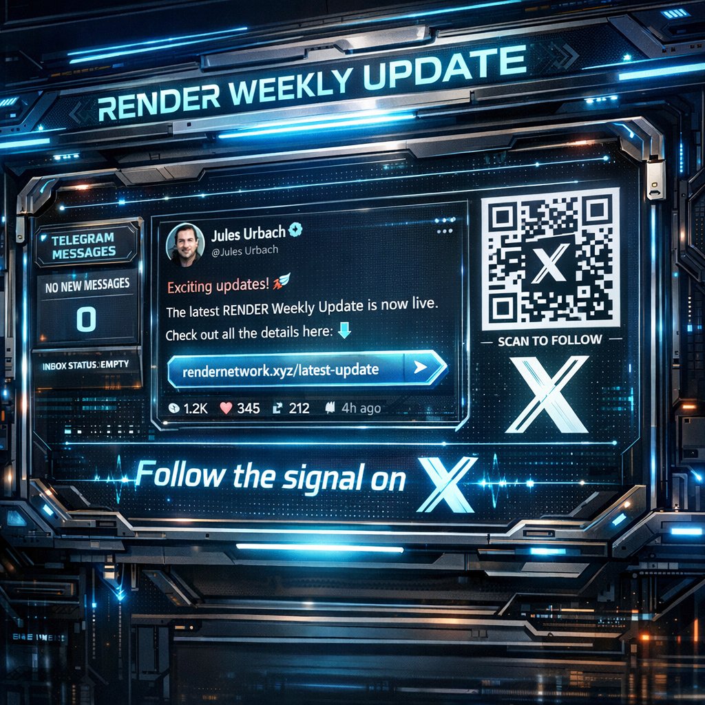 NEWRenderBurn's tweet photo. $RENDER weekly update by @JulesUrbach: quick signal from Jules on 𝕏.

⭕️ Jules pointed the community to his 𝕏 message  
User asked: “What’s this about?”  
Jules replied only with this link, directing people to his 𝕏 post for the context: https://t.co/QVe4oWqud3

⭕️ No extra Telegram explanation was added  
Jules did not provide further details in the chat, so the key takeaway is that the discussion should be followed through his linked 𝕏 message rather than interpreted from the Telegram thread alone.
