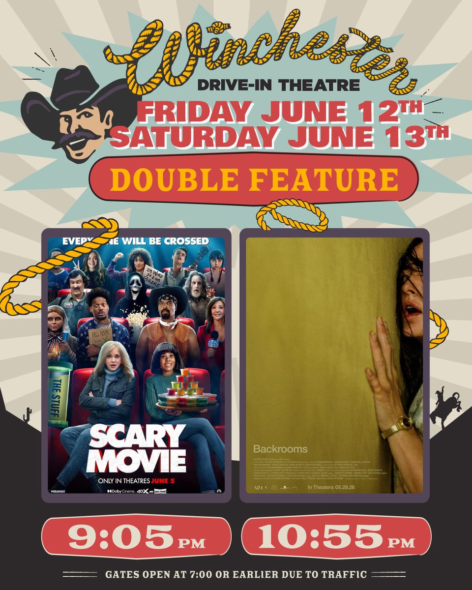 WinchesterDrive's tweet photo. Back for another weekend! See you at the drive in! https://t.co/nDv0zCj2aQ