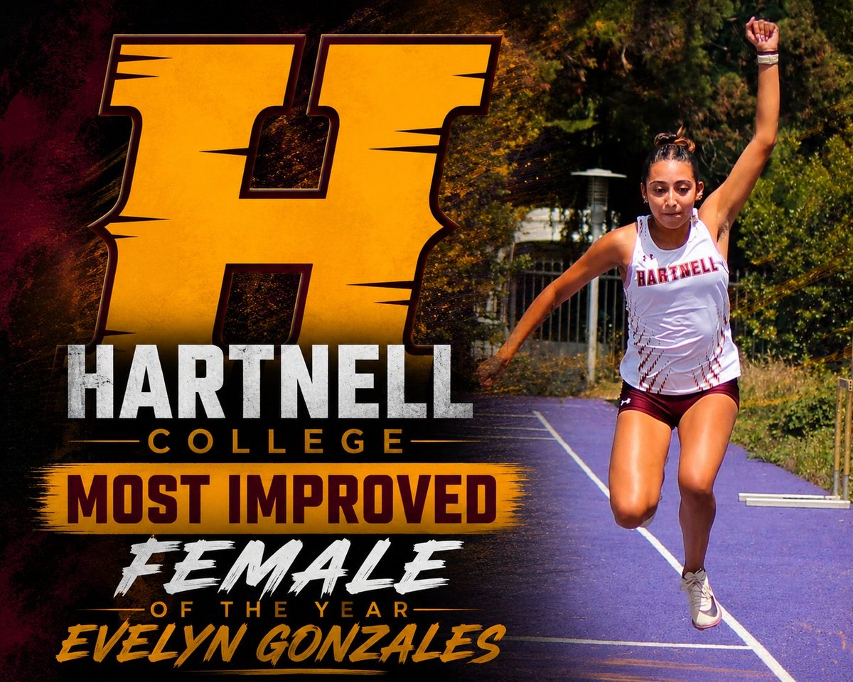 HartnellTF's tweet photo. Congratulations to Evelyn Gonzales (King City) named Most Improved Female. Evelyn developed into a Coast Conference scorer in the triple jump and advanced to the Norcal Championship.
@HartnellAthletc 
@JohnJDevine https://t.co/6WWNticcPO