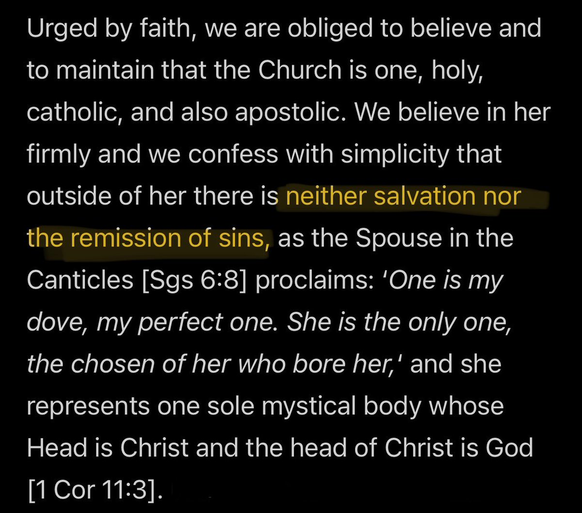 AlexPoe134's tweet photo. The first picture is from “Unitatis Redintegratio” - Vatican II’s decree on ecumenism

The second picture is from Pope Boniface VIII’s papal bull “Unam Sanctam” - promulgated in 1302

I am searching earnestly for understanding here: Is there any possible way to see this as anything other than a break in the continuity of Tradition?