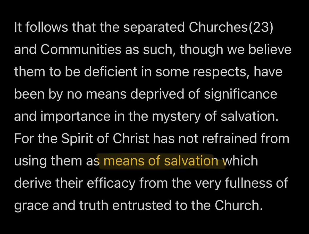 AlexPoe134's tweet photo. The first picture is from “Unitatis Redintegratio” - Vatican II’s decree on ecumenism

The second picture is from Pope Boniface VIII’s papal bull “Unam Sanctam” - promulgated in 1302

I am searching earnestly for understanding here: Is there any possible way to see this as anything other than a break in the continuity of Tradition?