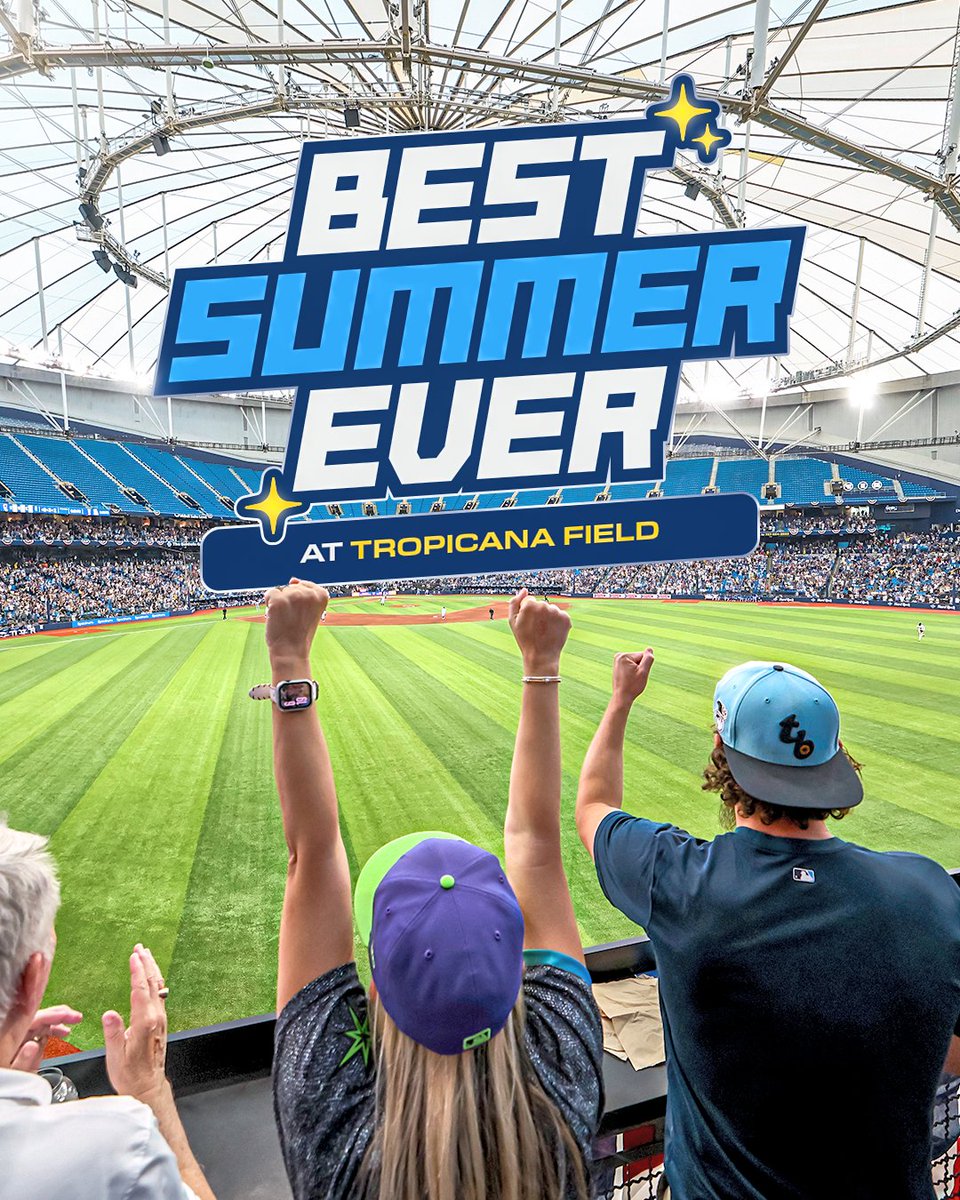 RaysBaseball's tweet photo. Have y’all heard?

You can have the Best Summer Ever, with Summer Family Packs starting at $27/person. That includes tickets, meal, and parking!

☀️: https://t.co/sSNjL1k1iW