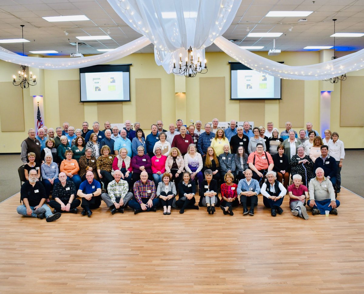 Couchot_D's tweet photo. On June 8th, 1973, our class graduated from Wertz Stadium. We had 301 grads. 
This photo is our 50th reunion in Piqua, OH https://t.co/zCCiblrsnW