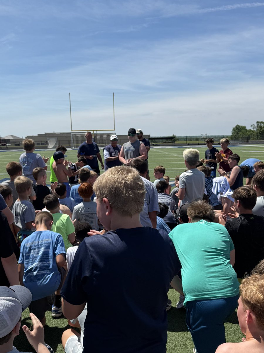 CoachTG86's tweet photo. Bomber Jacks from @Bomber_Football kids camp day 1. Players also heard from Coach Grubich and senior football standout Charlie Lewis. https://t.co/DcFwffkuET
