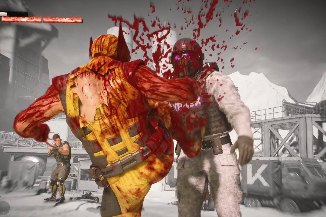 AmbiguousZenith's tweet photo. @shehhhd16812 @peytonpearson @naranciagaming I was gonna be a jackass about how a wolverine game can be too bloody, but I think I get it now. 
I think the size of the spray is alright, but the blood itself is too thick. And I don't really think it's too vibrant. https://t.co/tf3LncEdeI