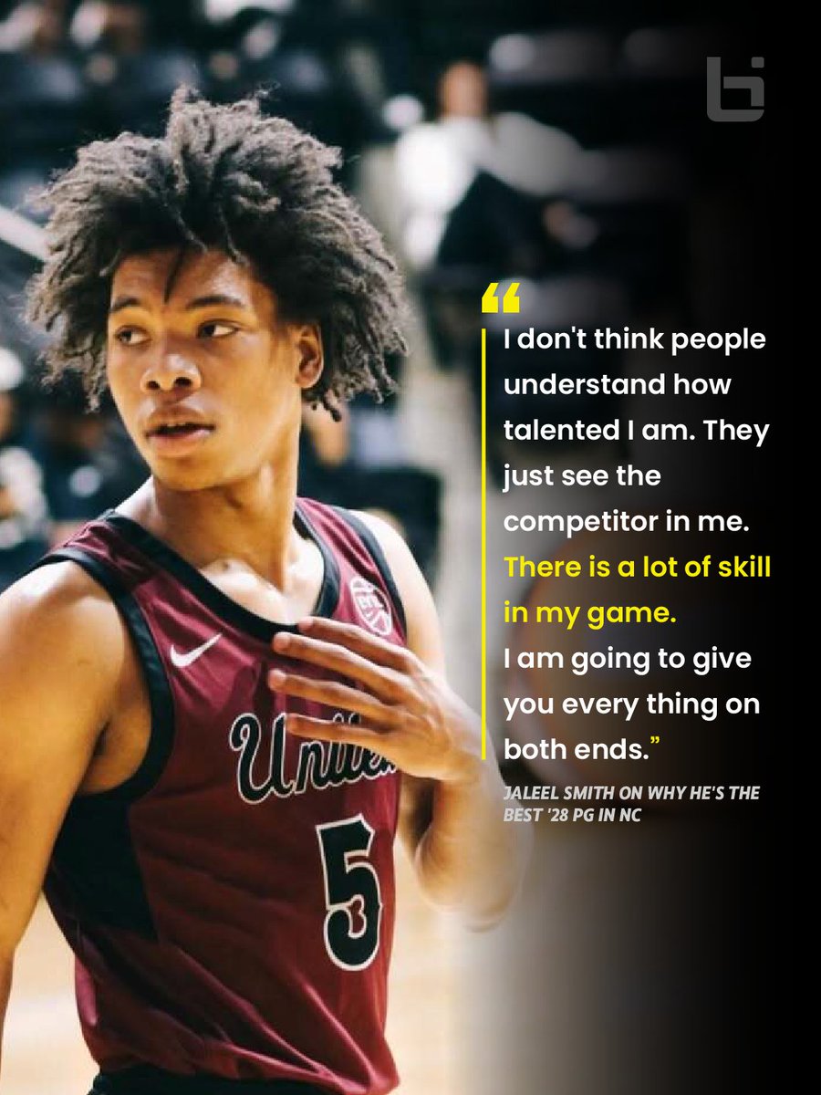 rodgerbohn's tweet photo. 6'2 '28 Jaleel Smith has already won a state title with Hunter Huss HS,has produced in #EYBL for @TeamUnitedHoops,&amp; holds #FSU #GoNoles &amp; #NCState #GoPack offers.He also feels he's the best 2028 PG in North Carolina

More from @StellarHoops on @Ballislife

https://t.co/TK8rFg1uXR https://t.co/1vkiouhzZg