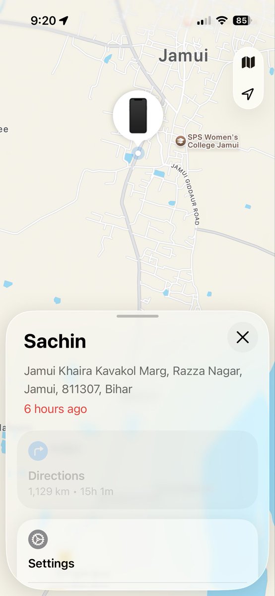nonsocia_l's tweet photo. My iPhone lost on 06/04/2024 is now showing location in Jamui, Bihar. After 2 years, someone recently tried to use it.

@bihar_police please help trace it. IMEI &amp; details available. 🙏 @JamuiPolice https://t.co/pkDRIDdAty
