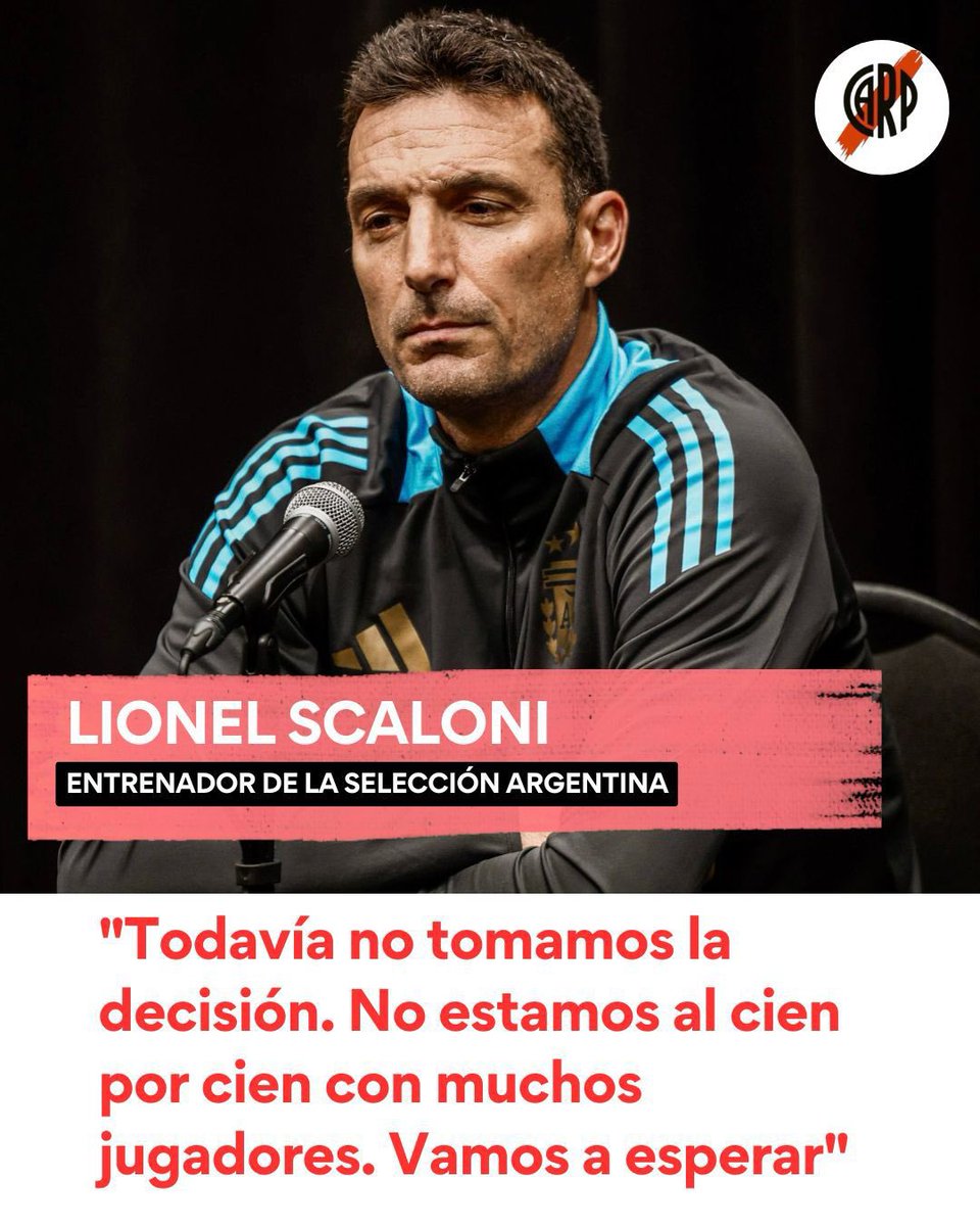 RiverInfoPlate's tweet photo. 🎙️Lionel Scaloni, DT de la Selección Argentina, en conferencia de prensa: “Todavía no decidimos quién será el reemplazante de Balerdi. No quiero alarmar, pero no estamos al 100% con muchos jugadores y a lo mejor esa decisión no pasa solo por un central, así que vamos a esperar. Tenemos la oportunidad de otro partido más y de sacar conclusiones en lo que el equipo necesite.

La desgracia del Flaco (Balerdi) hace que tengamos que replantearnos muchas situaciones que están pasando con los demás compañeros.

Tenemos otro partido el martes y no nos apresuramos, porque si nos apresuramos después puede ser una decisión errada. Tenemos una idea, pero no vamos a tomar una decisión hasta el partido del martes. Esperaremos”