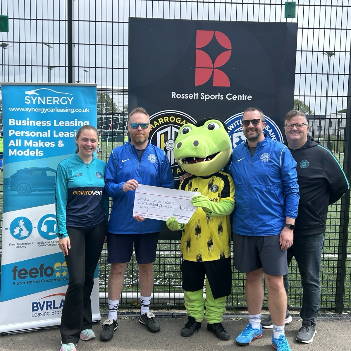 HarrogateTown's tweet photo. "We're proud that the scheme continues to bring more young fans to Town while giving back directly to grassroots clubs across our community.”

Celebrating the success of our 2025/26 Kick Back Scheme, a grassroots partnership initiative, sponsored by @SynergyCarLease 🎉