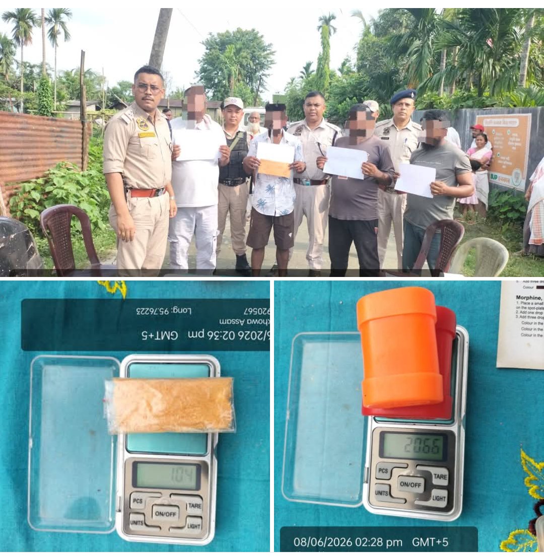 SadiyaPolice's tweet photo. 🚨 Anti-Narcotics Op | Sadiya Police
A person was caught red-handed while allegedly selling suspected NDPS items at Masjid Patty, Sadiya at ~1:45 PM today.
▪️ Suspected heroin seized: 1.04 gm (net)
▪️ Seized before DySP (HQ) &amp; witnesses
⚖️ Legal action initiated. https://t.co/KGcYOED8CX