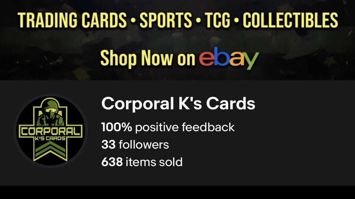 CorporalKscards's tweet photo. @CardPurchaser @3bangerbreaks Corporal K's Cards https://t.co/e3cbSl8xzV https://t.co/3Ga82YdU4k