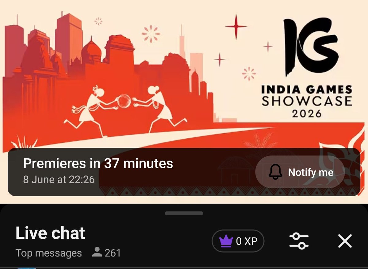 Lastofpaul's tweet photo. Here's the problem with the Indian gaming industry - the consumers dont show up!
For the first time in history India Games Showcase is happening on TGA's official channel and from a country of 1.4 Billion people, only 261 people have shown up in anticipation.

This was in hundereds and thousands for Sony's State of Play & Xbox's Showcase.
Let's please support our developers, wishlist their games and of course buy them if they are good.

But the least we can do is show up. The show starts in less than 30 mins - https://t.co/hl46VoXm22