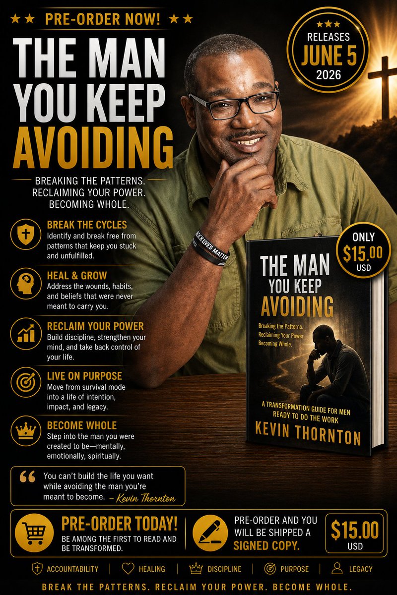MrKevinThornton's tweet photo. The release of my new book and what's it about and that it's not just for men but the women can learn from it as well...   To purchase the book go to the link below.

#bestsellingauthor #lifecoach
#blackmen #BookSpotlight

https://t.co/dzdBVd9Wjw https://t.co/aSQ7zdW0Zt