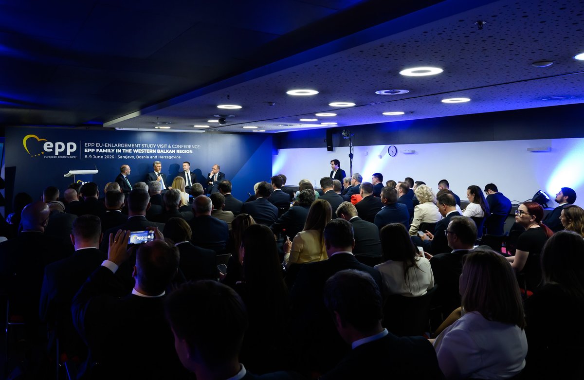 AndrejPlenkovic's tweet photo. In Sarajevo, we took part in the panel discussion, “Launching Enlargement: The EPP’s Leadership Role in the Western Balkans,” together with @EPP President @ManfredWeber, Montenegrin Prime Minister @MickeySpajic, and High Representative @OHR_BiH Christian Schmidt.

We emphasized the importance of positive momentum for the EU enlargement policy in the context of changed geopolitical circumstances.

Croatia is a strong advocate of 🇪🇺 enlargement in the #WesternBalkans, and we are particularly committed to supporting the European perspective of neighboring Bosnia and Herzegovina. This issue is crucial for the stability of Southeast Europe.

Despite the complexity and challenges of the enlargement process, we believe it is essential to remain actively engaged on this issue and keep it high on the 🇪🇺 agenda and in future discussions.