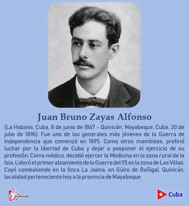 JaimePrimaria's tweet photo. Un día como hoy nace Juan Bruno Zayas Alfonso ,reconocido como el General más joven de la Guerra Necesaria, brillante jefe militar y un excelente médico, que supo combinar ambas tareas de manera ejemplar. #CubaViveEnSuHistoria 
#CubaMined #EducaciónVillaClara https://t.co/clxsRcZizO