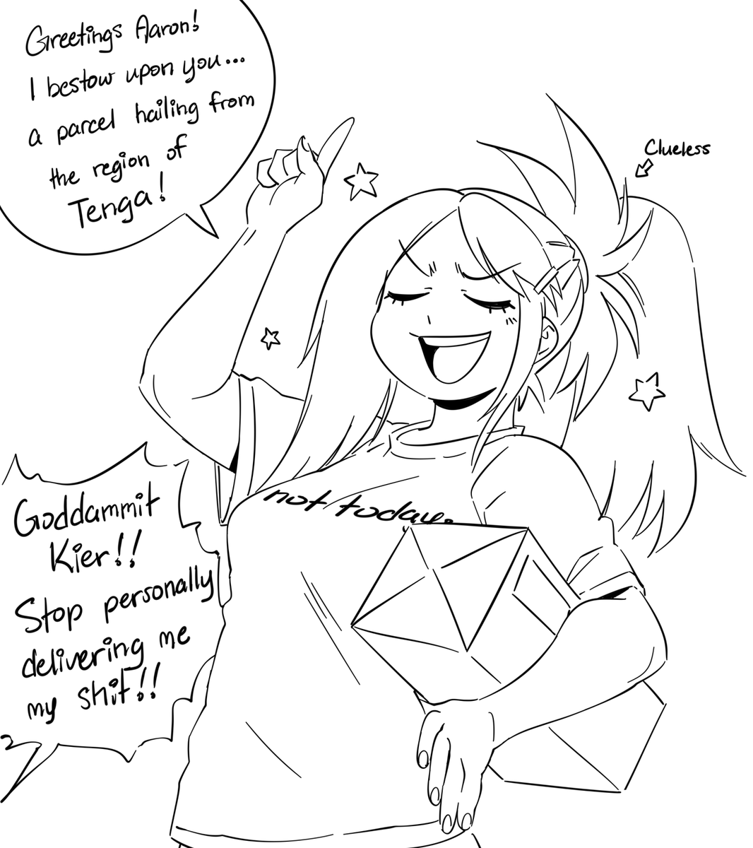 ktullanyx's tweet photo. As an ex-messenger goddess, Kier still takes her postal service occupation very seriously! https://t.co/zsPIziqfqk