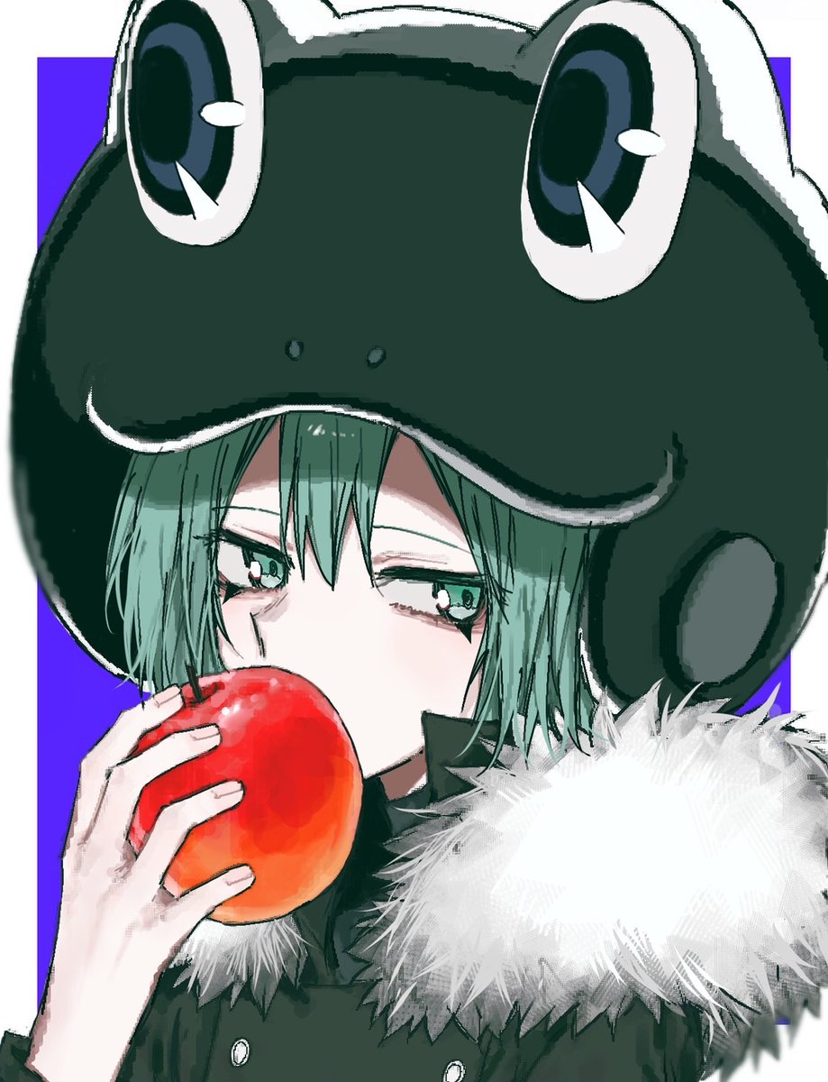 angelshark_1003's tweet photo. 対になるように描きたかった🍎🍍 https://t.co/jXOck8J9li