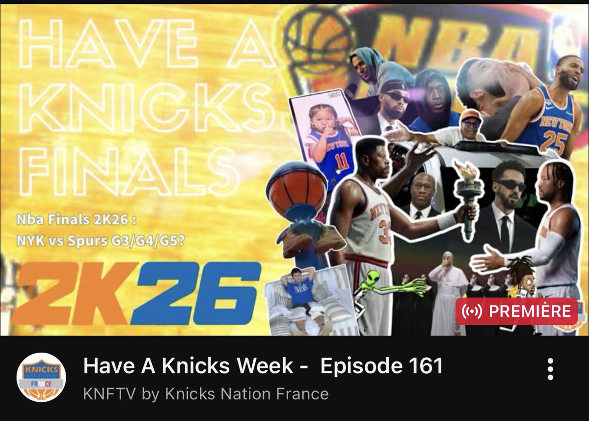 KnicksNationFr's tweet photo. Les NBA Finals arrivent à New York… 

… et on sait tous ce qui va s’y jouer 🔥

Excitation, stress, review, preview, prono et même une grosse info… y’a tout ce qu’il faut dans ce nouvel épisode 😉

📺 https://t.co/Y8urF0p3Cb

#HaveAKnicksWeek #KNFTV #ToBeContinued https://t.co/2VOsNxa7l9
