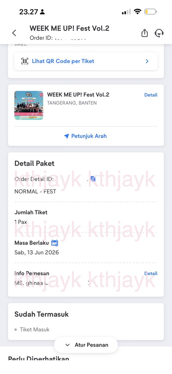 kthjayk's tweet photo. wts // want to sell 

tiket week me up fest vol. 2 120k 

✅nego
🔍 dijual karena gajadi nonton
✉️dm for details

t. wts jual tiket wmu week me up fest bsd https://t.co/lKrHzJ8Zh1
