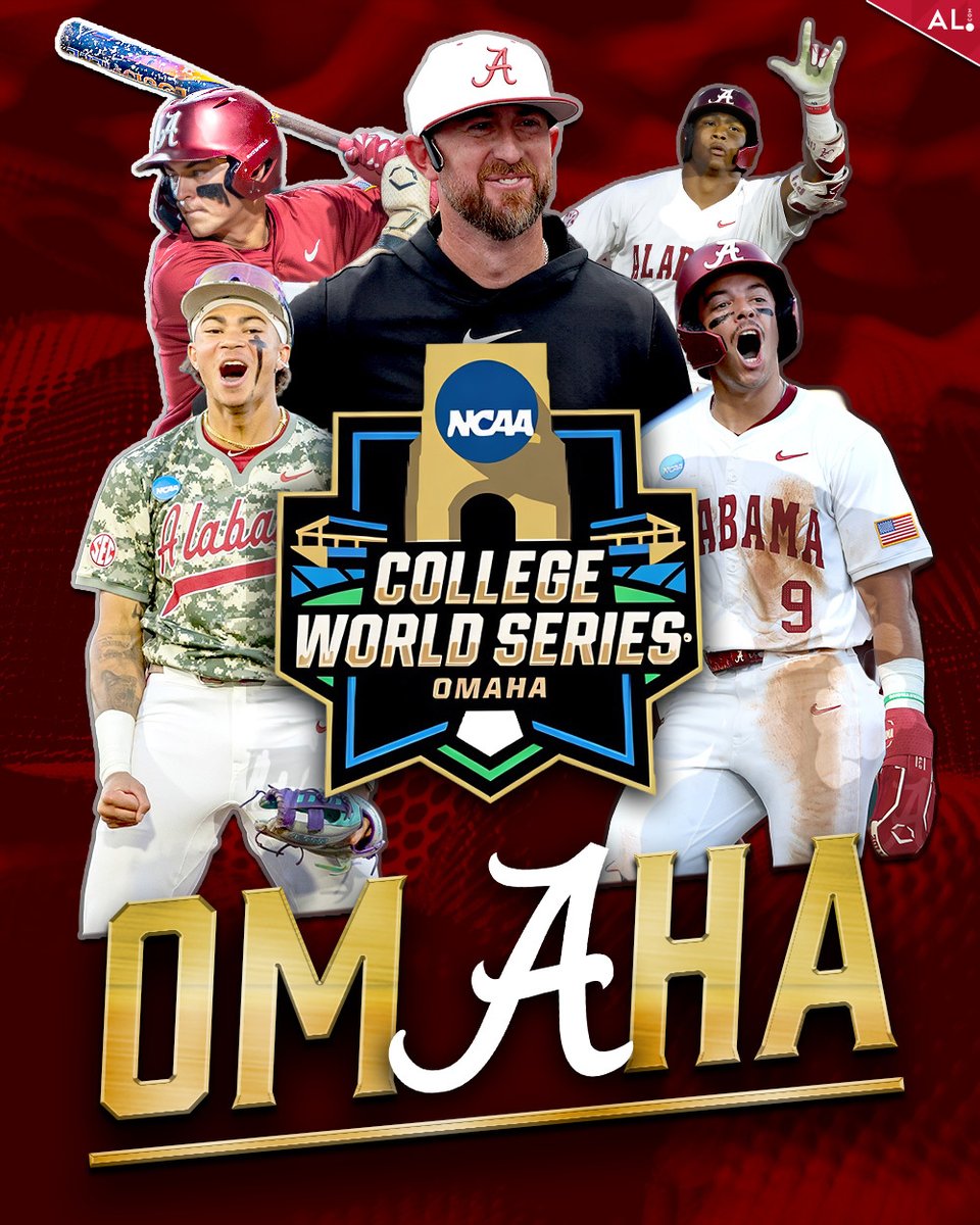 aldotcomTide's tweet photo. For the first time since 1999, Alabama is heading to the College World Series! #RollTide https://t.co/G5Gm7k2lu4