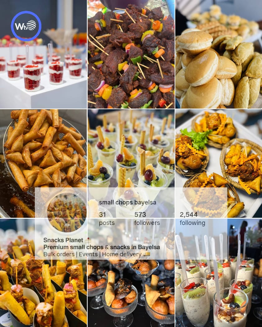 wilberforce_Tv's tweet photo. 🍢��✨ Elevate your events with premium small chops and irresistible treats from Snacks Planet Bayelsa! They bring the flavor that keeps guests coming back for more 😋🔥

📍 Available for events, bulk orders, and home delivery.

Snacks Planet Bayelsa x @wilberforce_Tv https://t.co/AMuicR4F8z