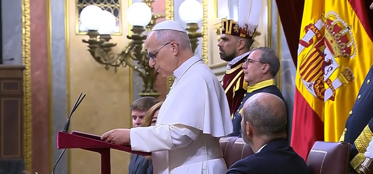 vtv_ecuador's tweet photo. #Mundo: 📝🎙El papa #LeónXIV condena #abusossexuales del #clero en su discurso en el Congreso de los Diputados en #España. El papa llamó a la iglesia a responder con “la escucha, la verdad, la justicia, la reparación”. https://t.co/NycxiPZEN6