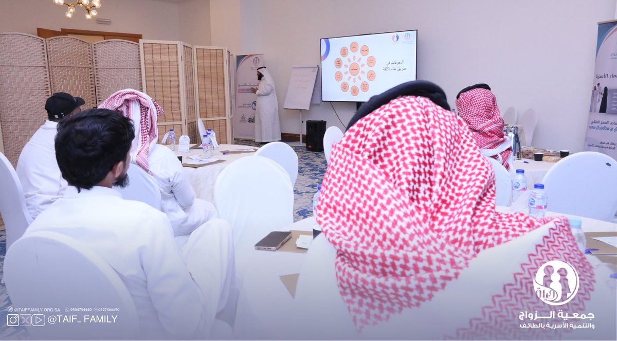 taif_family's tweet photo. واصل برنامج #الزواج_الآمن لقاءاته لليوم الثاني وسط حضور مميز وتفاعل لافت من المشاركين الذين أسهموا بمشاركاتهم في إثراء الحوار حول عدد من الموضوعات المرتبطة بالحياة الزوجية💍

ونتقدم بخالص الشكر والتقدير للدكتور @awrag4 على ما قدمه من محتوى معرفي قيّم. وجهوده في إثراء البرنامج وتعزيزه✨

#حياة349
#مجتمع_أسري_واعي 
#مجتمع_نابض_بالحياة