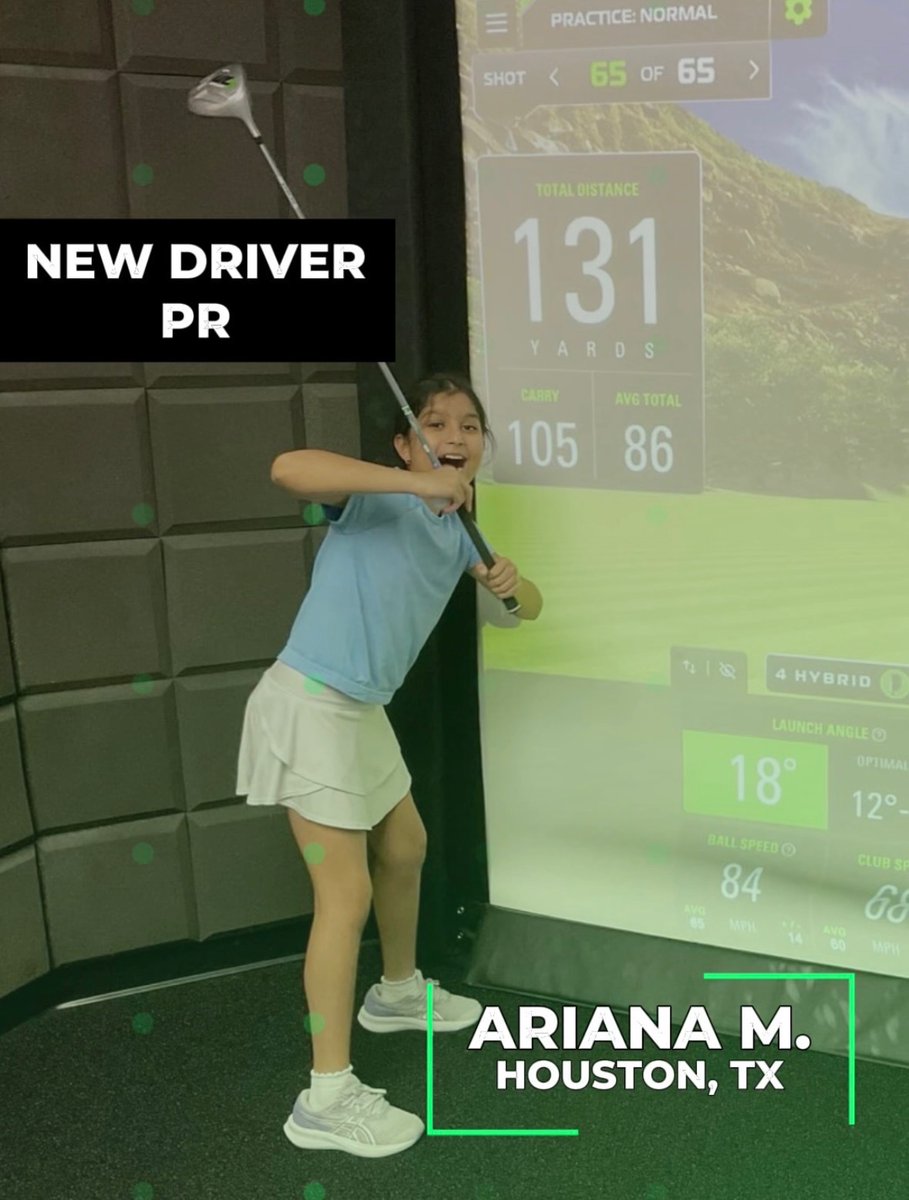 GOLFTEC's tweet photo. Progress you can measure.
After just 4 months of training, Ariana M (10) has improved her driver distance by 10+ yards and increased her club speed by 5 mph, surpassing her previous personal best.
#GOLFTEC #StudentSuccess #GolfDevelopment #JuniorGolf https://t.co/TxcJhKdVGf
