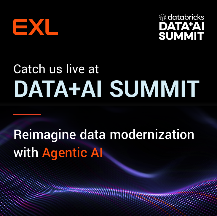 exl_service's tweet photo. At Databricks Data + AI Summit 2026, EXL will address 2 keynote sessions: Turning data into actionable intelligence and Industrializing enterprise AI adoption.

Hear Kathleen Wiener on https://t.co/f1ZO49sSX2 and Databricks and Gregory Weeks on AI in professional services.

Learn from our experts and book a 1:1 meeting: https://t.co/dPcW4jfO3P

#EXLAtDatabricks