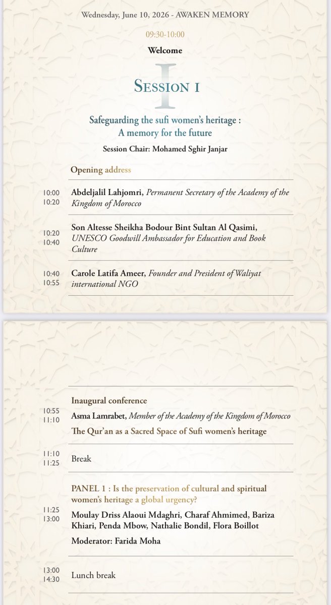 sufimusafir's tweet photo. Honoured to represent the 800-year legacy of Ajmer Sharif,🇮🇳 at the 1st International Congress on Feminine Sufism, Rabat, Morocco🇲🇦
“Awake Memory — Light the Future”
10–11 June 2026 | Royal Academy of the Kingdom of Morocco @MRoyalAcademy 
With H.H Esin Çelebi Bayru @EsinCelebiBayru H.H. Sheikha Bodour Bint Sultan Al Qasimi @Bodour and Carole Latifa Ameer @Abdeljalil_lahj @PeneMbow @AminaTeslima @NadiaPaquereau #SufiMusafir #Sufism #Rabat #Morocco #AjmerSharif #India
