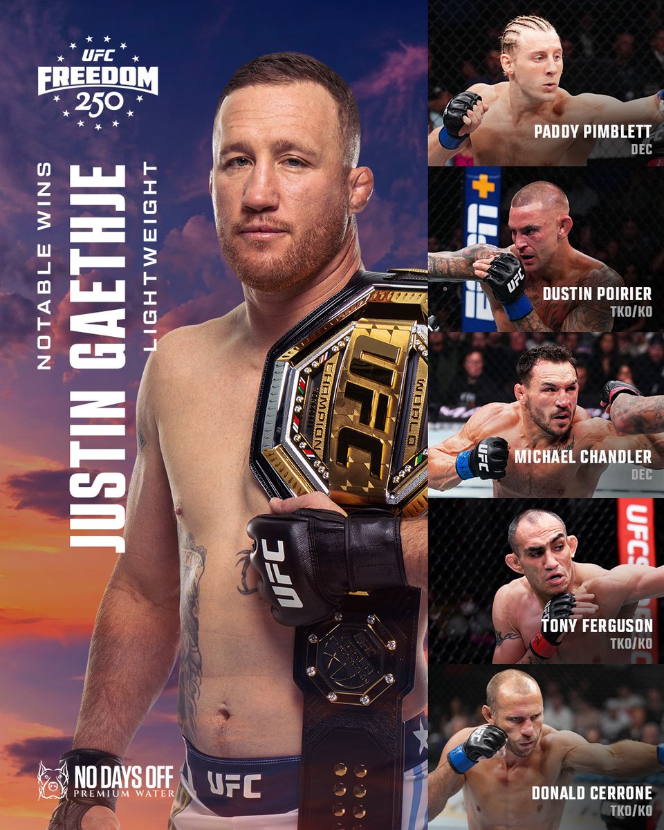 ufc's tweet photo. Battle Tested 💪

@Topuriailia vs @Justin_Gaethje | #UFCWhiteHouse Sunday, June 14 

[ B2YB No Days Off ] https://t.co/TUorVA7Qge