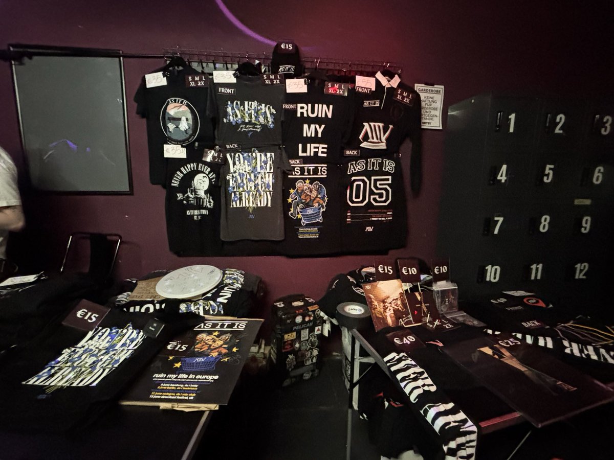 LaserPunk's tweet photo. Hello beautiful @ASITISofficial fans coming to Hamburg’s show! Merch is downstairs, so don’t forget to swing by ⭐️ https://t.co/300E7LO6RO