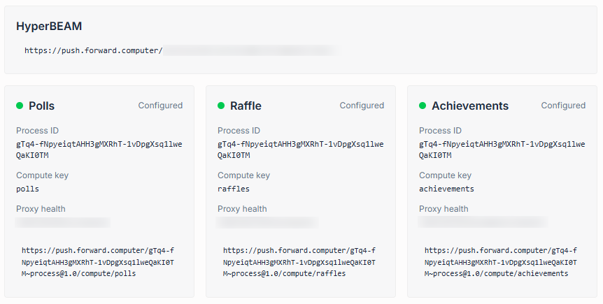 getty_sh's tweet photo. getty + AO: first successful test. 🎉

AO processes for achievements, raffles, and polls are now running on Arweave and displaying their status via HyperBEAM.

Widgets can now read the status from @aoTheComputer.

There's still a lot to learn, but it's live now. https://t.co/IN7GxBW23A