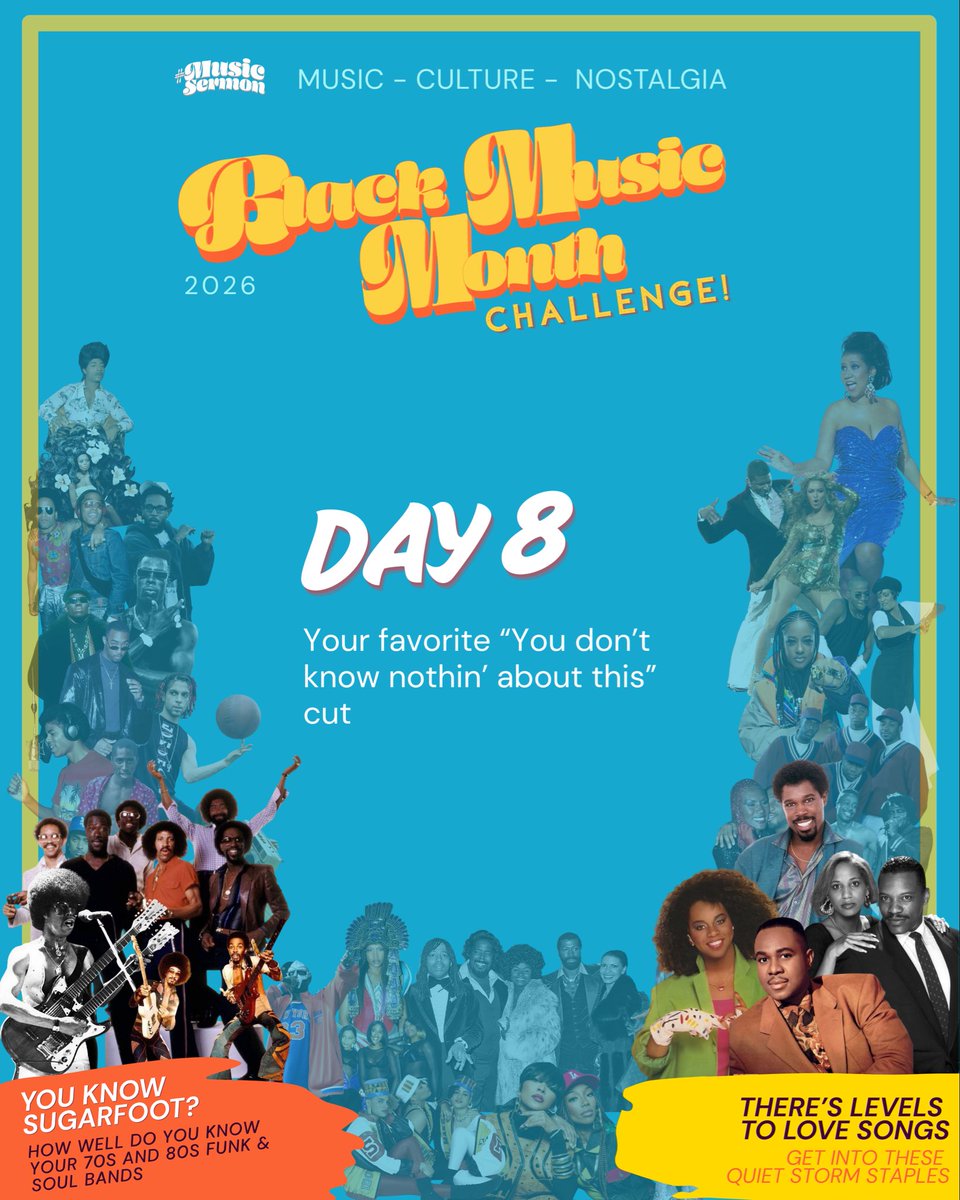 naima's tweet photo. If you're a music lover over a certain age, you've probably turned to someone younger while music was playing and proclaimed: "You don't know nothin' bout this." 

For Day 8 of the #BlackMusicMonthChallenge, share the song you gotta put the "young uns" on to. https://t.co/TFukt6lKbD