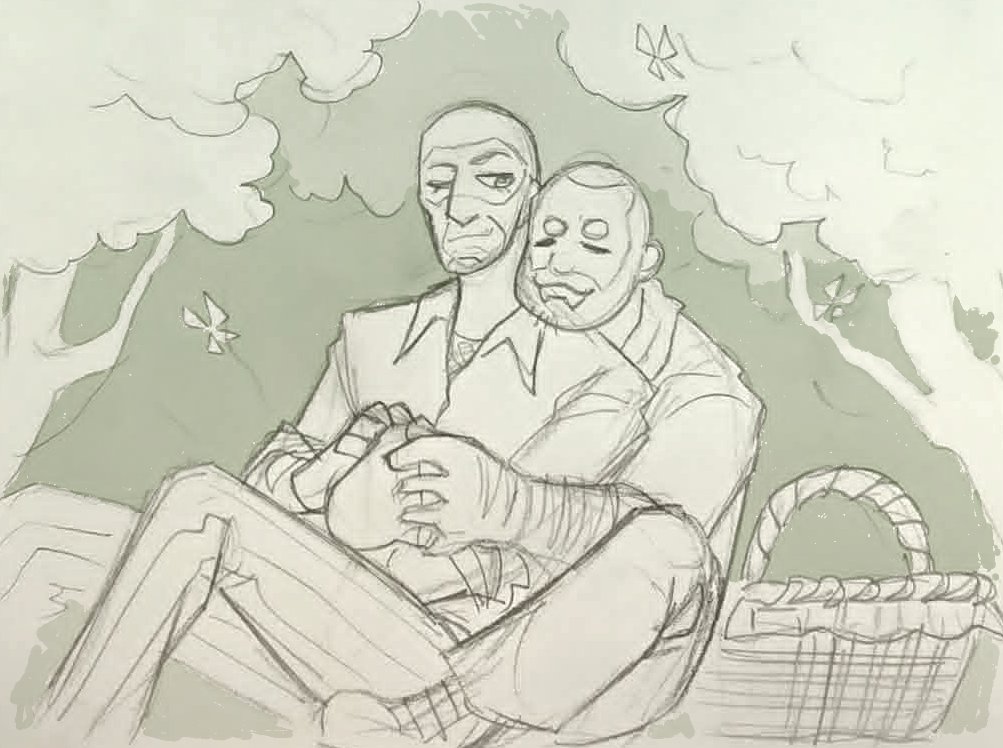 Miauta_Mi's tweet photo. Some sketches I did on a picnic while my partner read a real nice fic to me out loud uwu
We found very cool spot inside small castle ruins (perks of living in Latvia)
#tf2 #tf2spy #tf2engineer #engiespy #napoleoncomplex #practicalespionage https://t.co/8eJS87Kh5Z