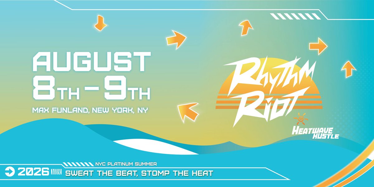DDR_Community's tweet photo. Rhythm Riot: Heatwave Hustle
DDR WORLD tournament
August 8-9, 2026
Max Funland, New York, NY
https://t.co/fCYjO6jpQY https://t.co/In6xjzmVpP