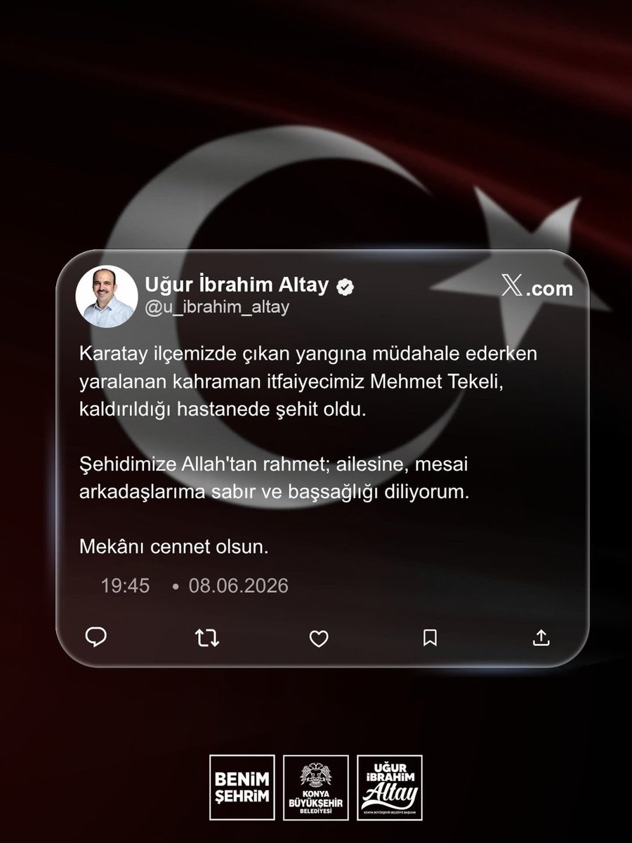 Cevdet42's tweet photo. Arkadaşımız Mehmet Tekeli nin Yangına müdahale ederken şehit olduğunu öğrendim Ailesine ve camiamıza Başsağlığı dilerim. https://t.co/gFdGpfXH6b
